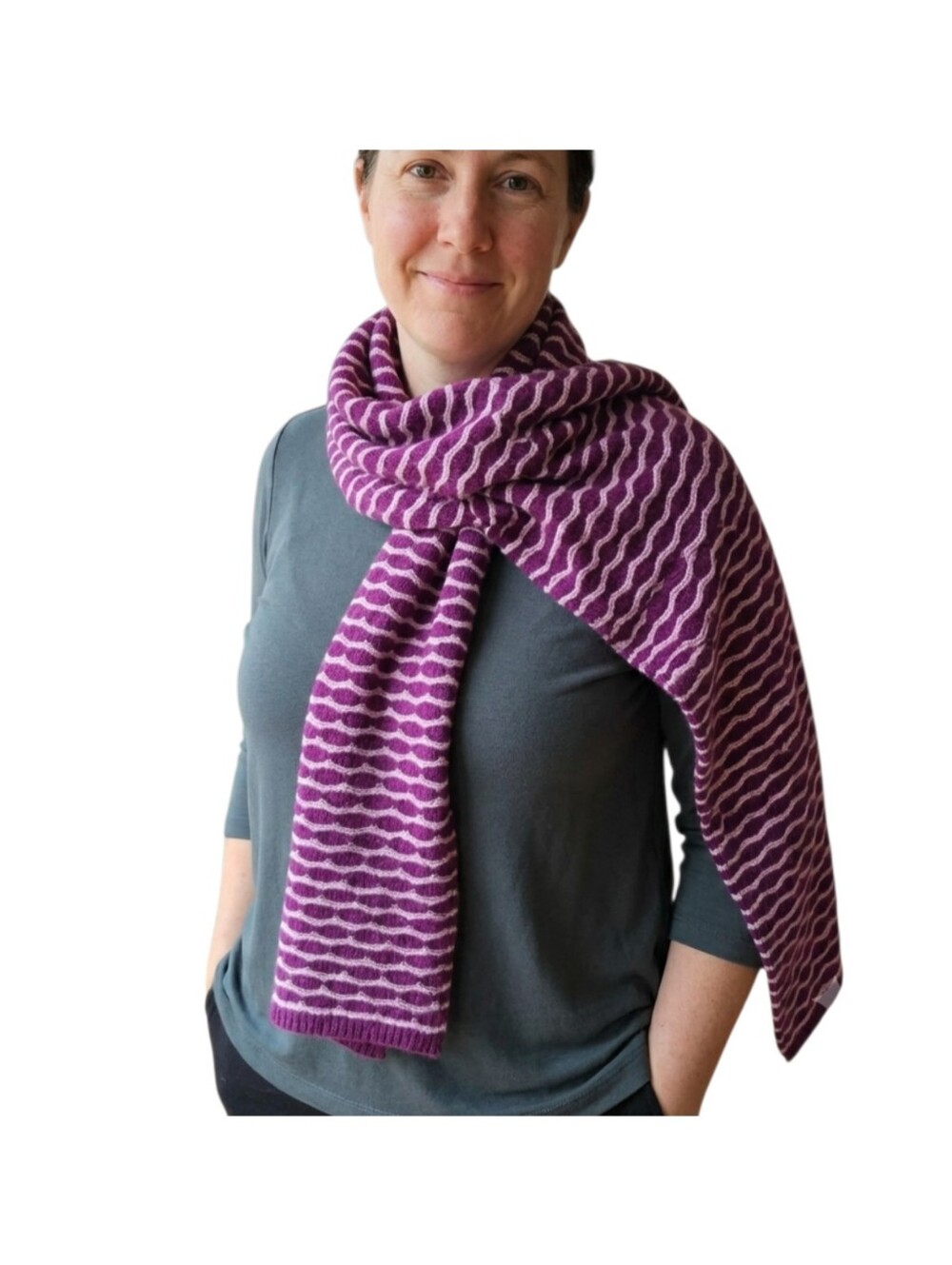 Blarney Woolen Mills Cashmere Blend Scarf Heritage Collection Ireland Purple